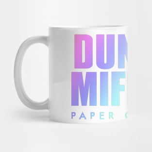 Rainbow Dunder Mifflin Logo from The Office white background Mug